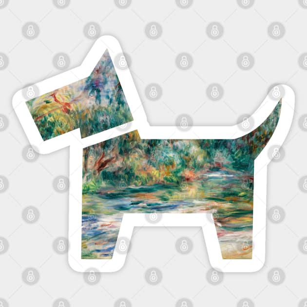 Dog Renoir Landscape, Paysage (1917) Sticker by pixelatedidea